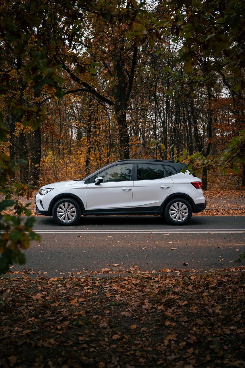 SEAT Arona w jesiennym lesie